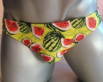watermelon print brief low waist swimsuit mens bikini exotic swimming suit pool beach bum swimwear , bathing suit