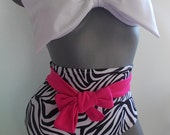 high waisted bow bikini bottom scrunch bum bikinis bow belt big bow bandeau top zebra animal print retro style swimsuit vintage highwaisted