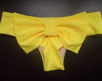 cheeky bikini bottom bow brazilian cheeky swimming shorts panties big bow cheekini women&#39;s swimwear cheeky cut botom toples beach pool  wear