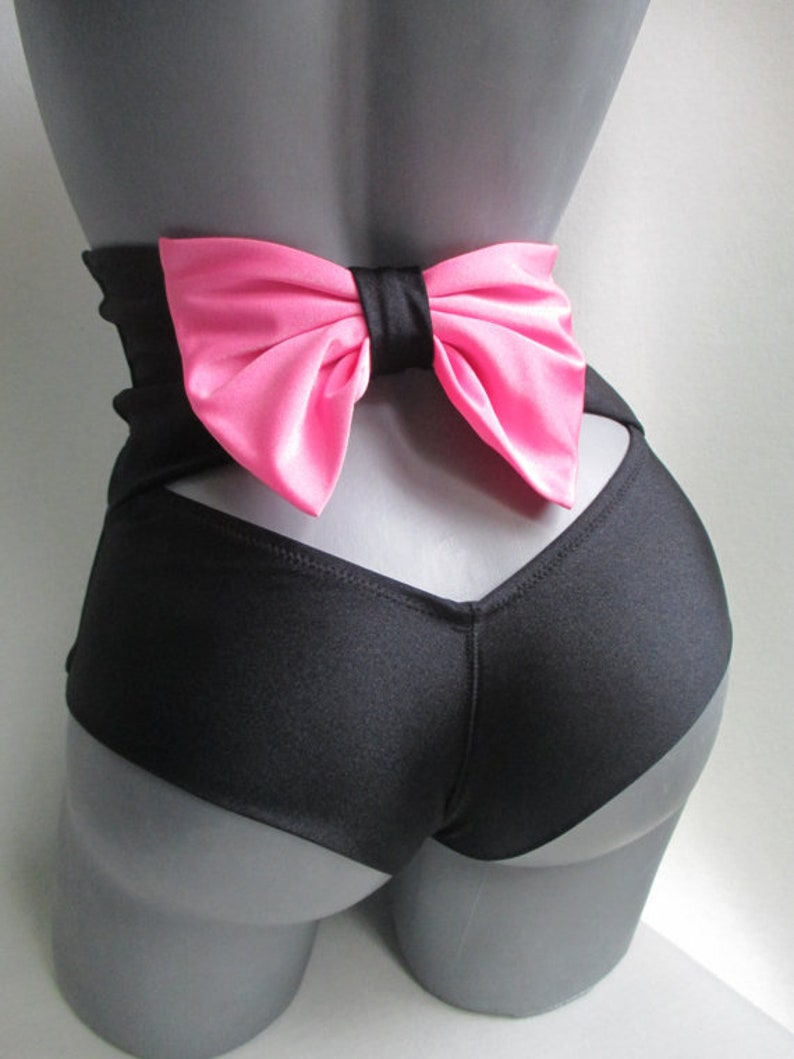 high waist sexy bikini bottoms cheeky brazilian bow back highwaisted swimsuit retro bathingsuit pin up girl vintage style CREATE YOUR OWN BLACK/PINK BOW