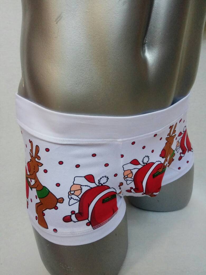 Mens Underwear Boxers Christmas Gift Rudolph and Santa Claus - Etsy ...