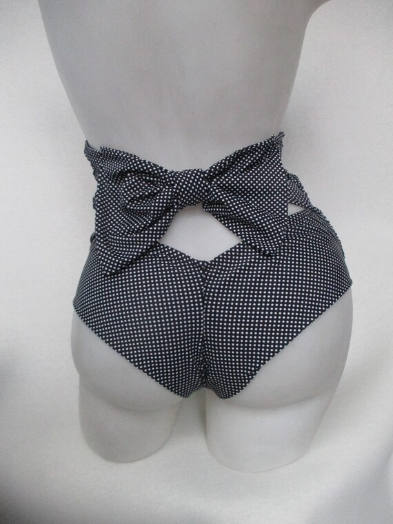 ruched high waisted bikini bottoms