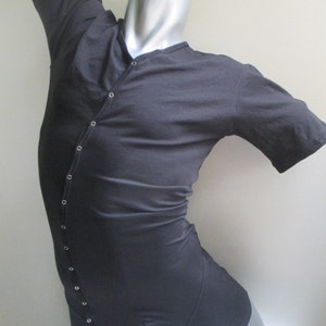 Bamboe katoenen bodysuit voor heren: eendelig ondergoed met korte mouwen