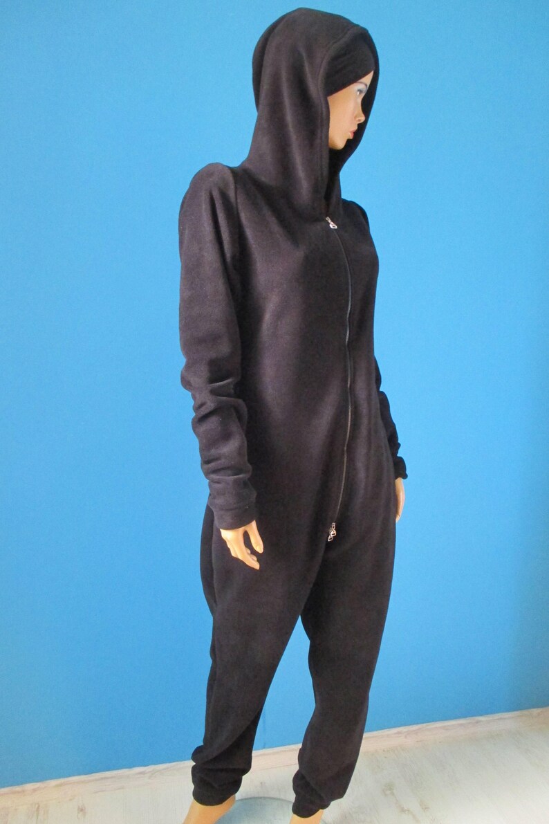 Fleece Bodysuit Double Zipper Full Body Suit Long Sleeves of Etsy