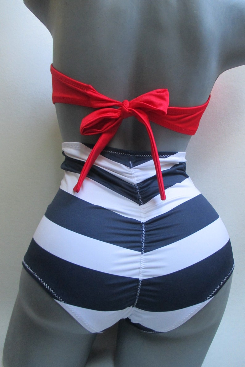 High Waisted Bow Bikini Bottom Scrunch Butt Bikini Bow Top Etsy