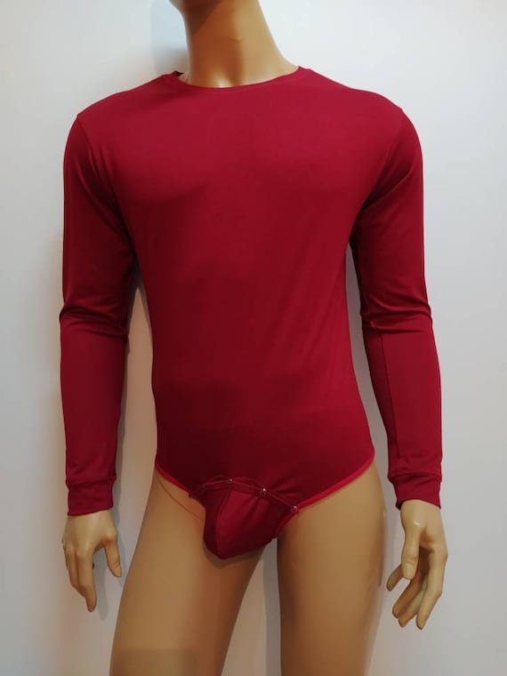 Mens Bodysuit Thong Front Opening Fully Opened Thong Bottom T-shirt Top Long  Sleeve Bodyshirt Union Suit Mens Underwear Biking Undershirts -  Canada