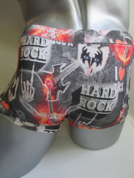 Hard Rock Boxer Shorts Fun Underwear Cotton Mix Elastic Sexy Mens Birief  Boxer Funny Boyfriend's Gift Skeleton Print Guitars Magic Wand 