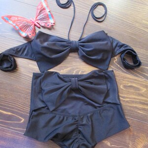 cheeky bikini set high waist bikini bottom bow bandeau top brazilian bow bikini bottoms swimsuit bathing suit sexy post baby bikini hollow