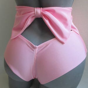 high waist sexy bikini bottoms cheeky brazilian bow back highwaisted swimsuit retro bathingsuit pin up girl vintage style CREATE YOUR OWN Pink