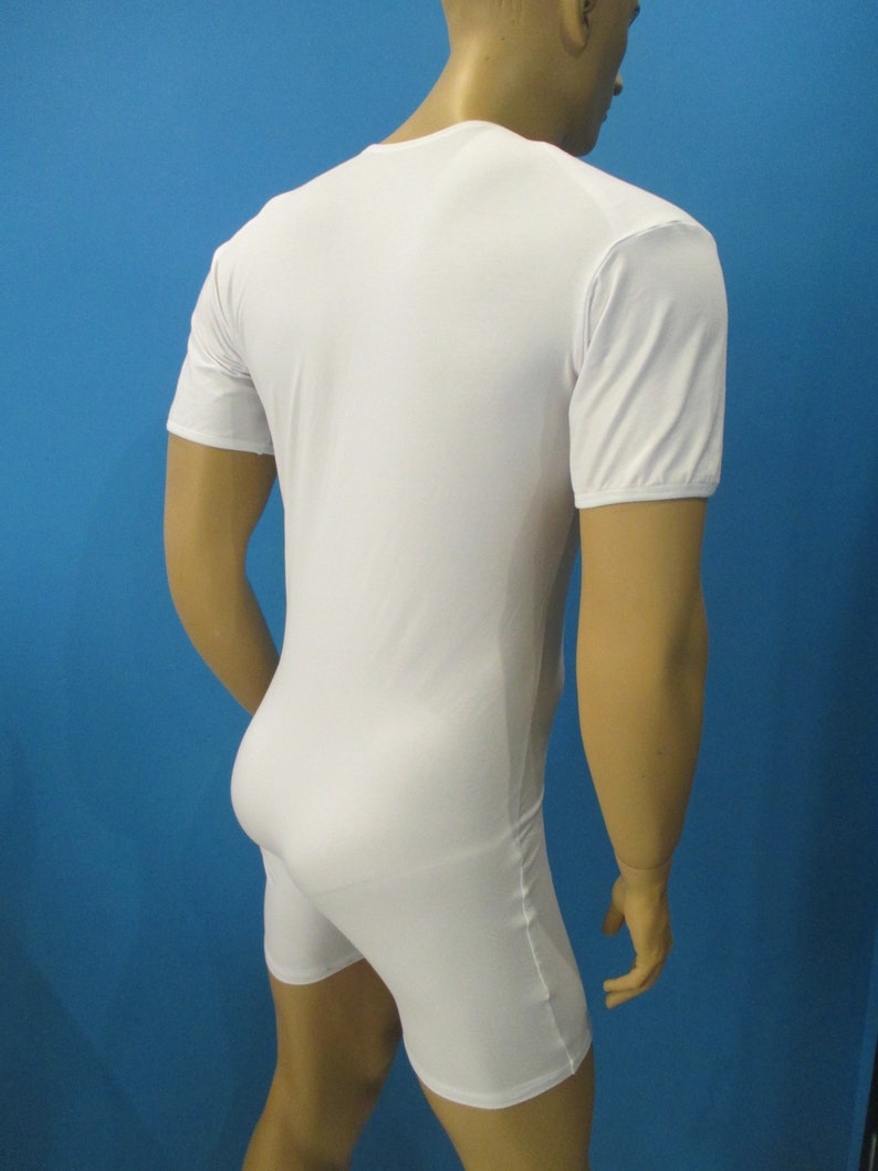 Mens Bodysuit Short Sleeves Union Suit Shoulders Opening Front Etsy