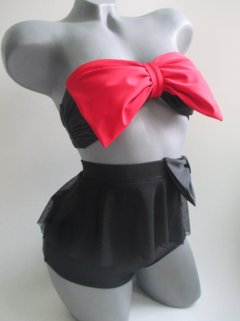 High waisted bow bikini bottom scrunch butt red big bow Etsy
