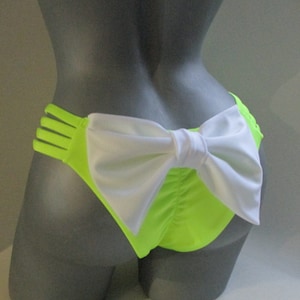 scrunch butt strappy cheeky bikini bottom neon colors bow brazilian biquinis sexy multi straps swimsuit low waist back big bow shiny bottoms