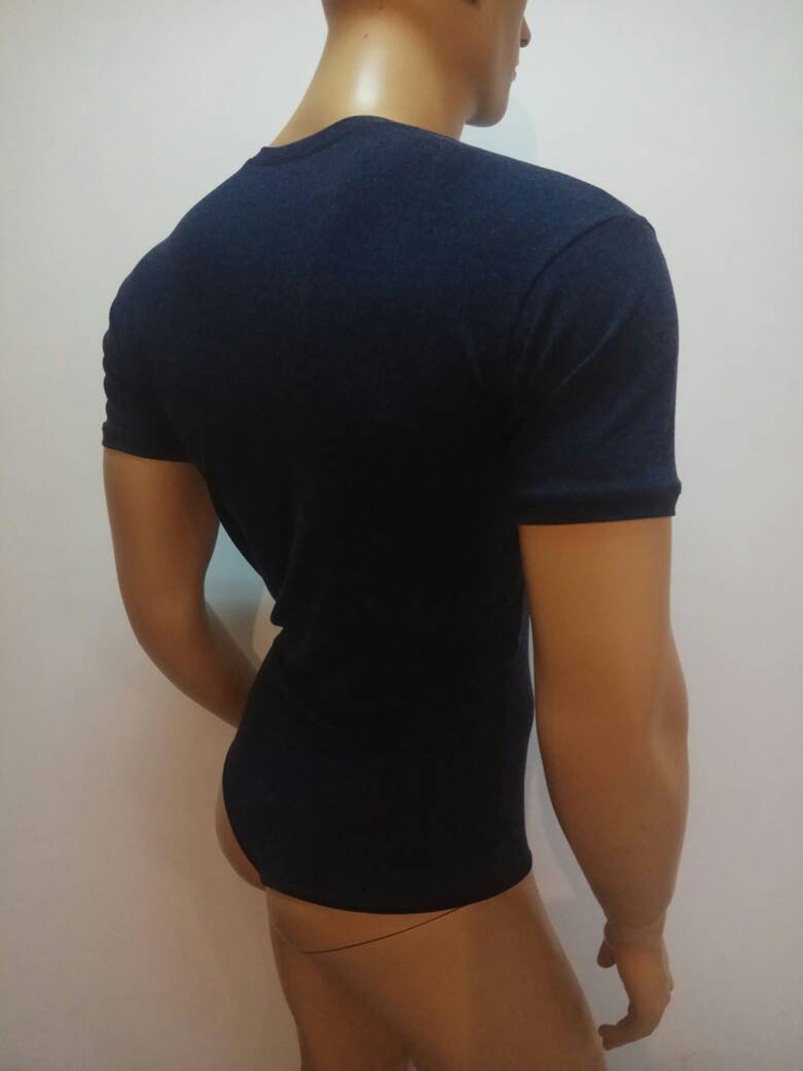 Mens Bodysuit Thong V neck Short Sleeve Thermal Underwear Etsy