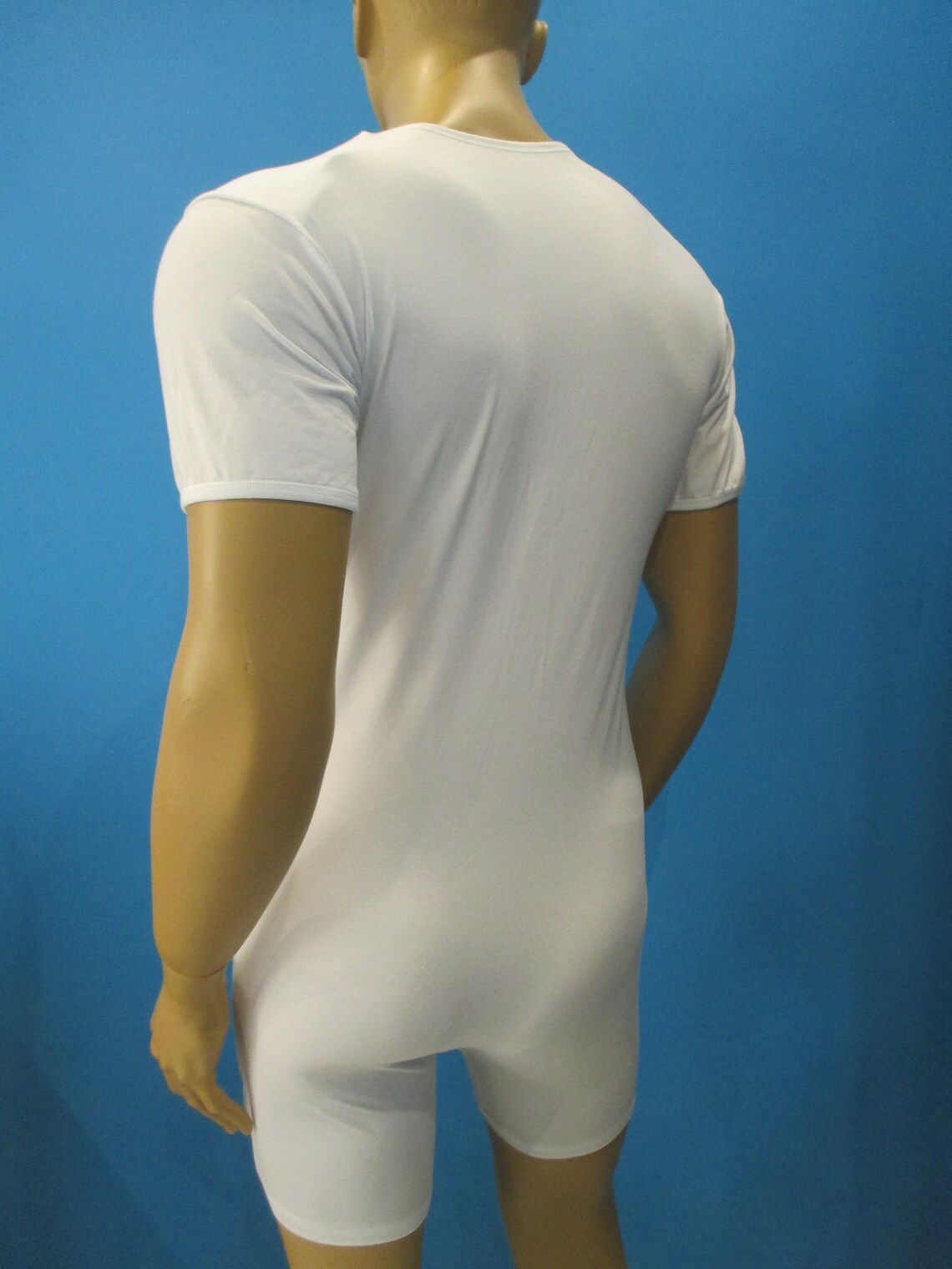 Mens Bodysuit Short Sleeves Union Suit Shoulders Opening Front Etsy