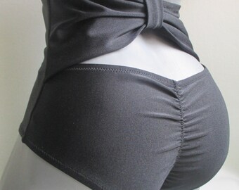 High Waist Brazilian Bikini Bottom: Cheeky Bow-Back Swimsuit