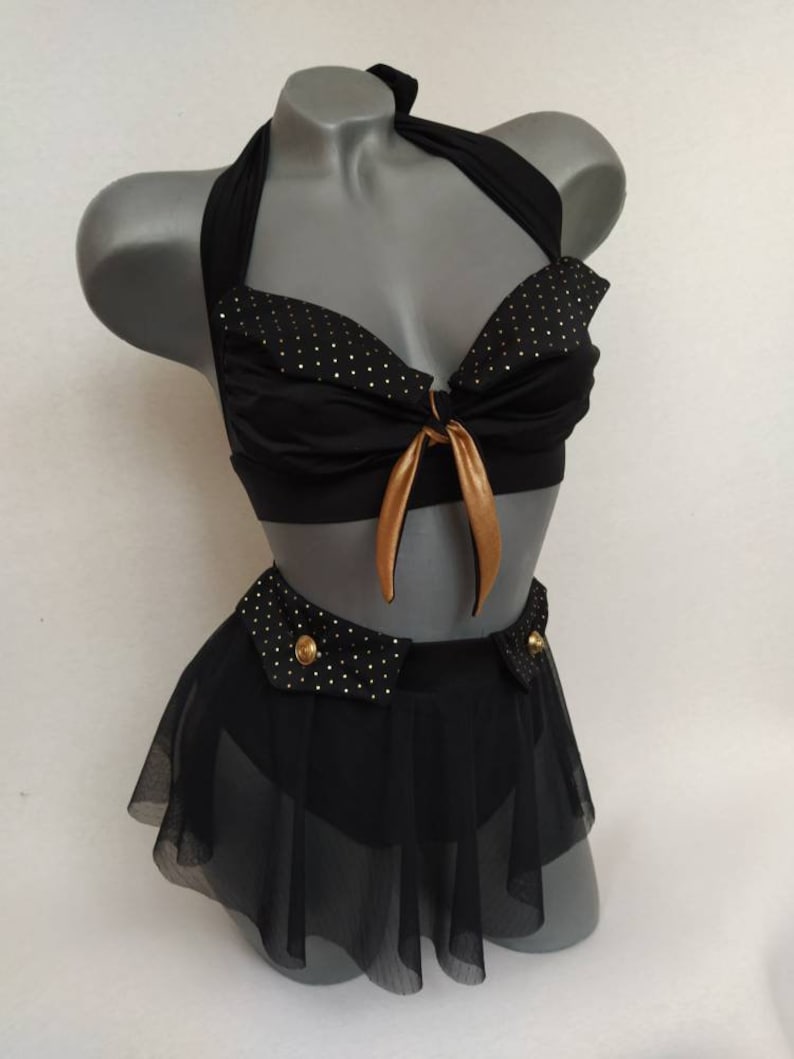 Halter Top High Leg High Waisted Skirted Bottom Bikini Set Etsy