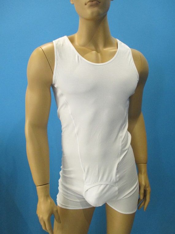 Mens Bodysuit , Union Suit Men , Sleeveless Undershirt and Boxer Briefs ,  Top Tank Body Suit , Mens Underwear , Bikers Underwear , Pajamas -   Canada