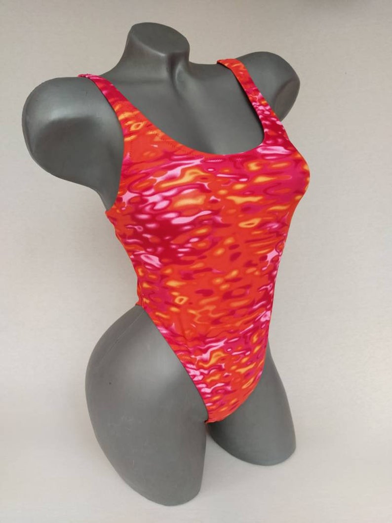 Cheeky bikini Onepiece High leg Bathing suit sports classic Etsy