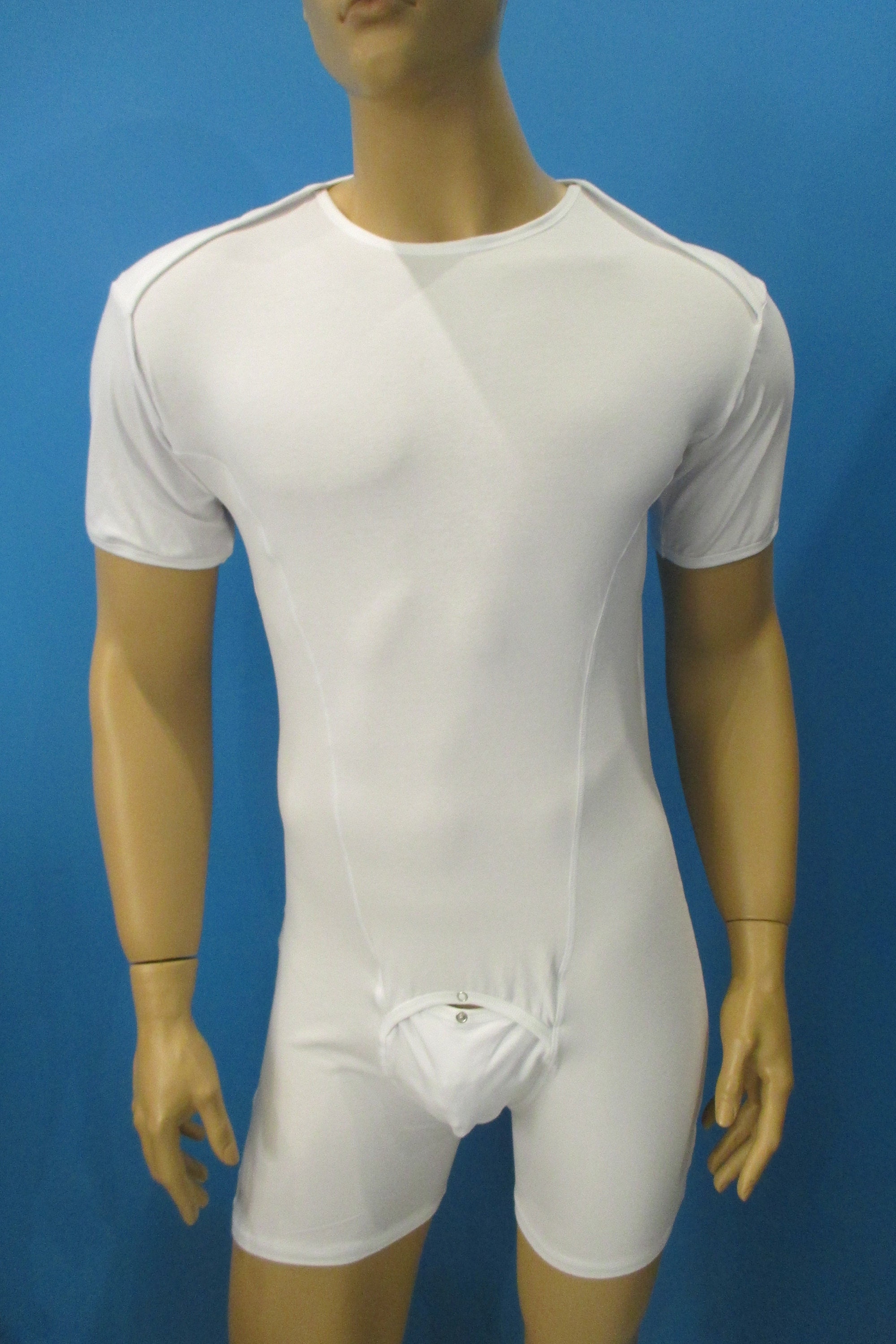 Thong Bodysuit Men Long Sleeves Top ,union Suit Fully Opening One Piece  Underwear ,double Layer Thermal Underwear , Lined Body Whole Piece 