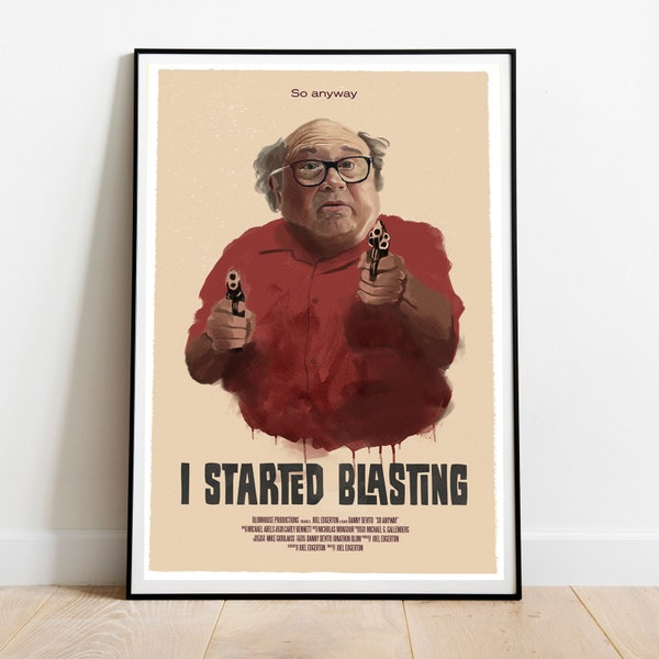 Frank Reynolds Art Print - I Started Blasting Horror Poster - Always Sunny in Philadelphia Art - Movie Parody - Minimalist Movie Poster Gift