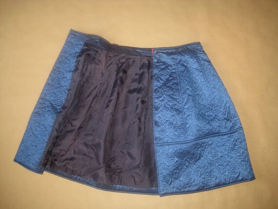 KENZO vintage # quilted blue silk skirt # size S - image 4