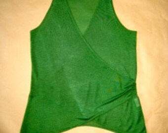 vintage bright green rayon GUCCI top sz M