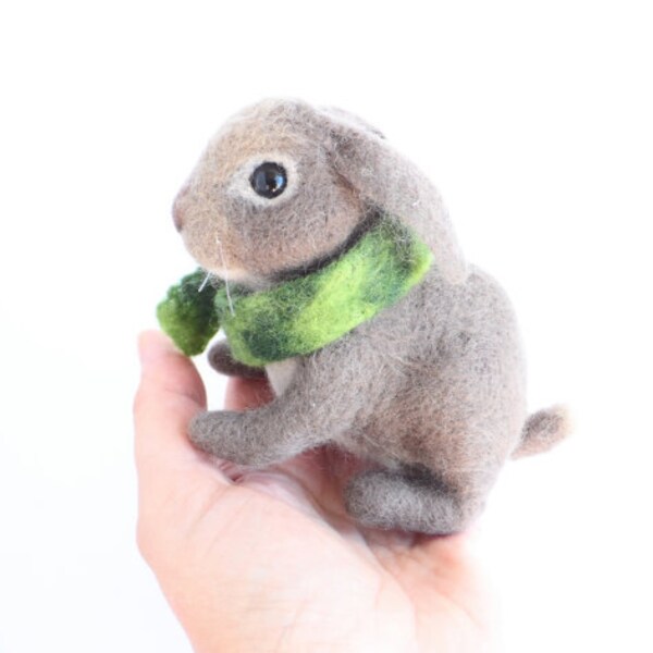 Needle Felted Bunny Rabbit, Soft Sculpture, Felted Handmade Animals, Waldorf Toy, Wool Felt Bunny Rabbit, Easter Bunny Exclusive, Gift SALE