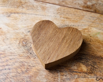 Handmade Hand Cut Solid Timber Wooden Heart DIY 16mm Thick Decor Craft