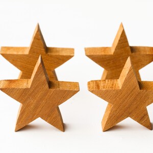 NEW Handmade Hand Cut Free Standing Solid Timber Wooden Star DIY Thick ...