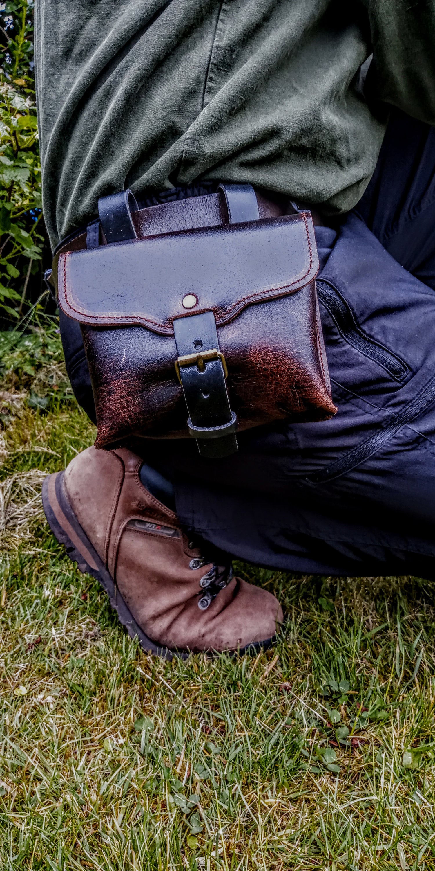 Étui de ceinture en cuir / Bushcraft pouch / aventure plein