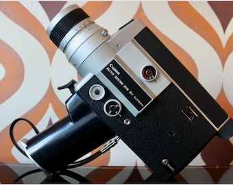 Canon 518 SV Super 8 Camera, 1970s Modernist Design, F/1.8 Canon