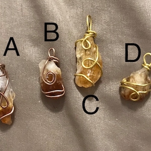 Citrine Pendants Raw Citrine Pendant Gemstone Pendant  Citrine Necklace
