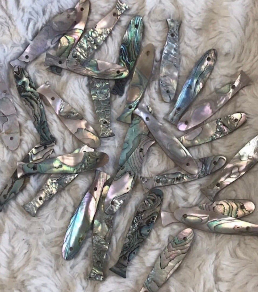 10 Lot All Natural Abalone Shell Mother of Pearl for Fishing Lures