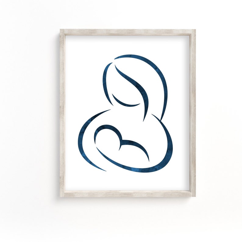 Printable Mother Breastfeeding Child Artwork Set Downloadable image 3