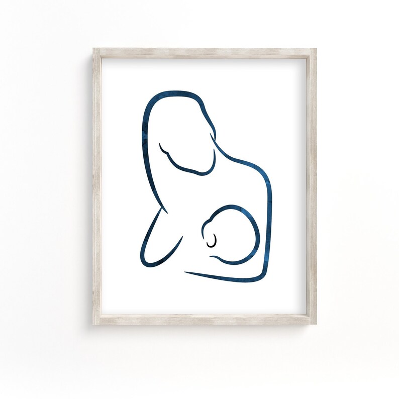 Printable Mother Breastfeeding Child Artwork Set Downloadable image 2