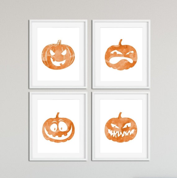 Halloween Prints Downloadable Printable Wall Art Set of 4 - Etsy