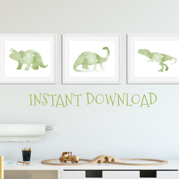 Dinosaur Bedroom Decor For Boys Rooms Dinosaur Water Color Print Boy Toddler Room Decor Downloadable Nursery Green Dinosaur Pictures