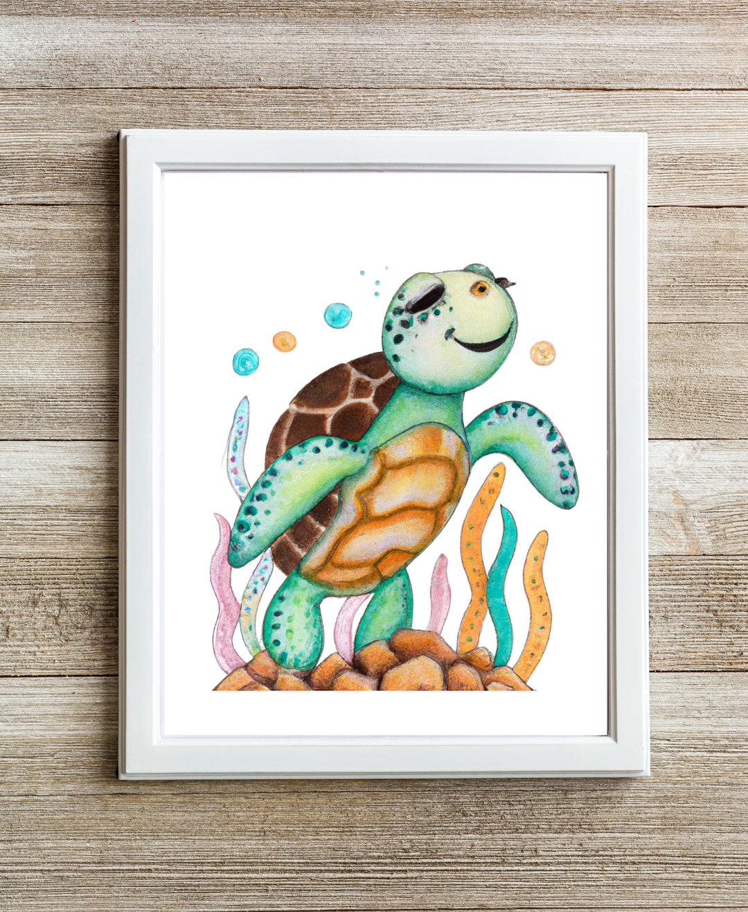 Sea Turtle Art for Kids Room and Nursery Sea Animal Prints Etsy