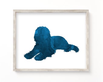 Goldendoodle 8 x 10, 11x14, Art Print • Blue Labradoodle • Dog Pictures For Living Room Wall • Bathroom Decor With Dogs • Printable