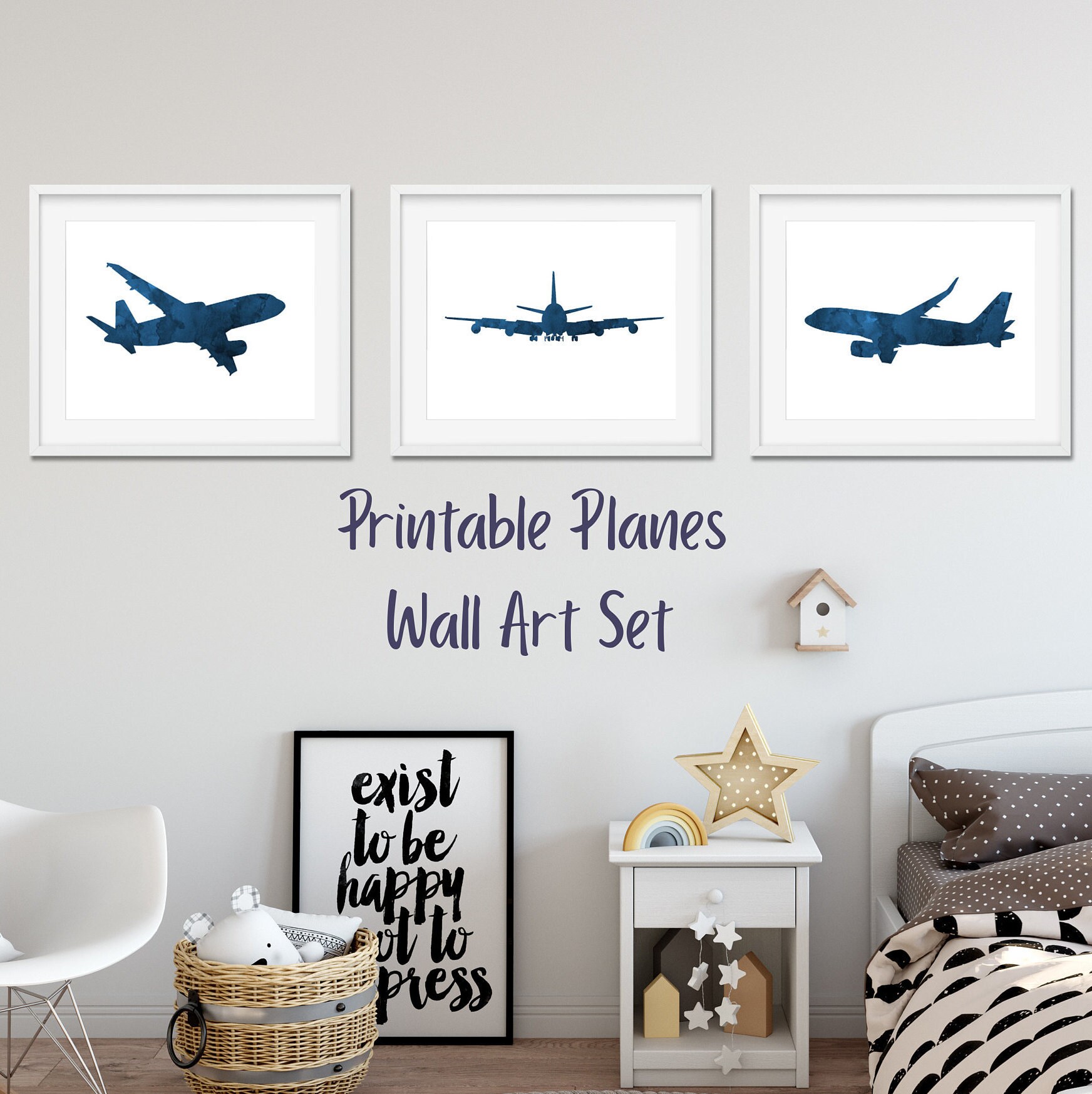 AIRPLANE Wall Art Airplane Art Print Airplane Nursery Airplane Decor