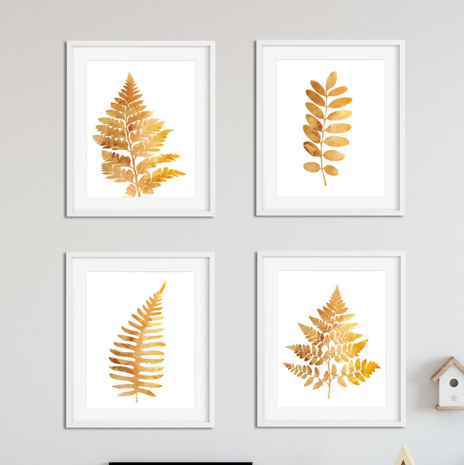 Printable Fern Wall Art Set 4 Pieces 11x14 Digital Etsy