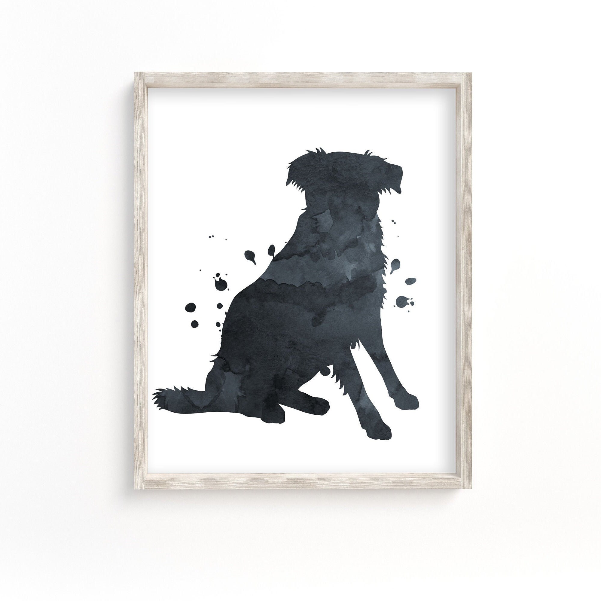 Australian Shepherd Print Aussie Wall Art Watercolor Style Etsy
