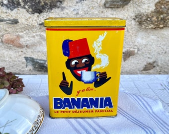 Iconic French Vintage Banania Tin Country Kitchen