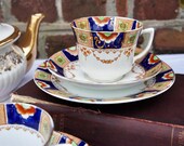 1930 39 s Royal Albion china Imari design trio of fine bone china tea cup and saucer and tea plate.