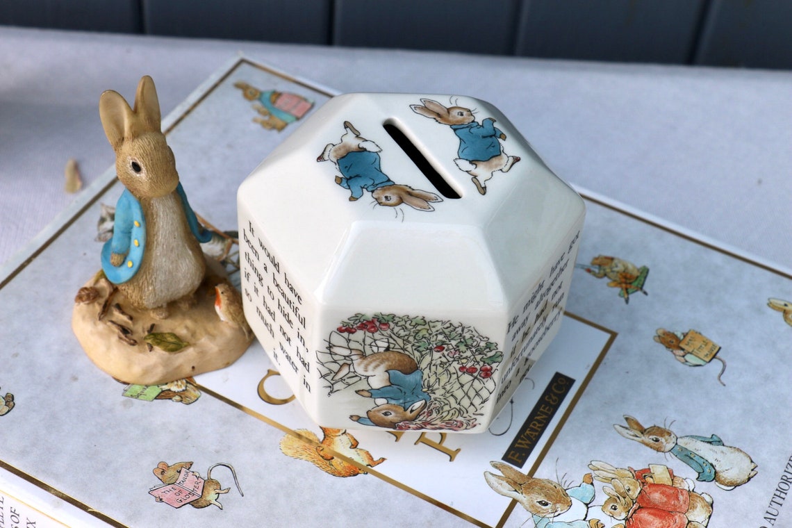 Vintage Beatrix Potter Peter Rabbit Money Box Christening Etsy