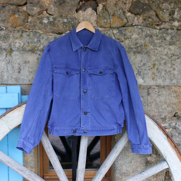 Veste Bleu De Travail Vintage Français Années 90 - Taille M, Neuf Avec étiquettes