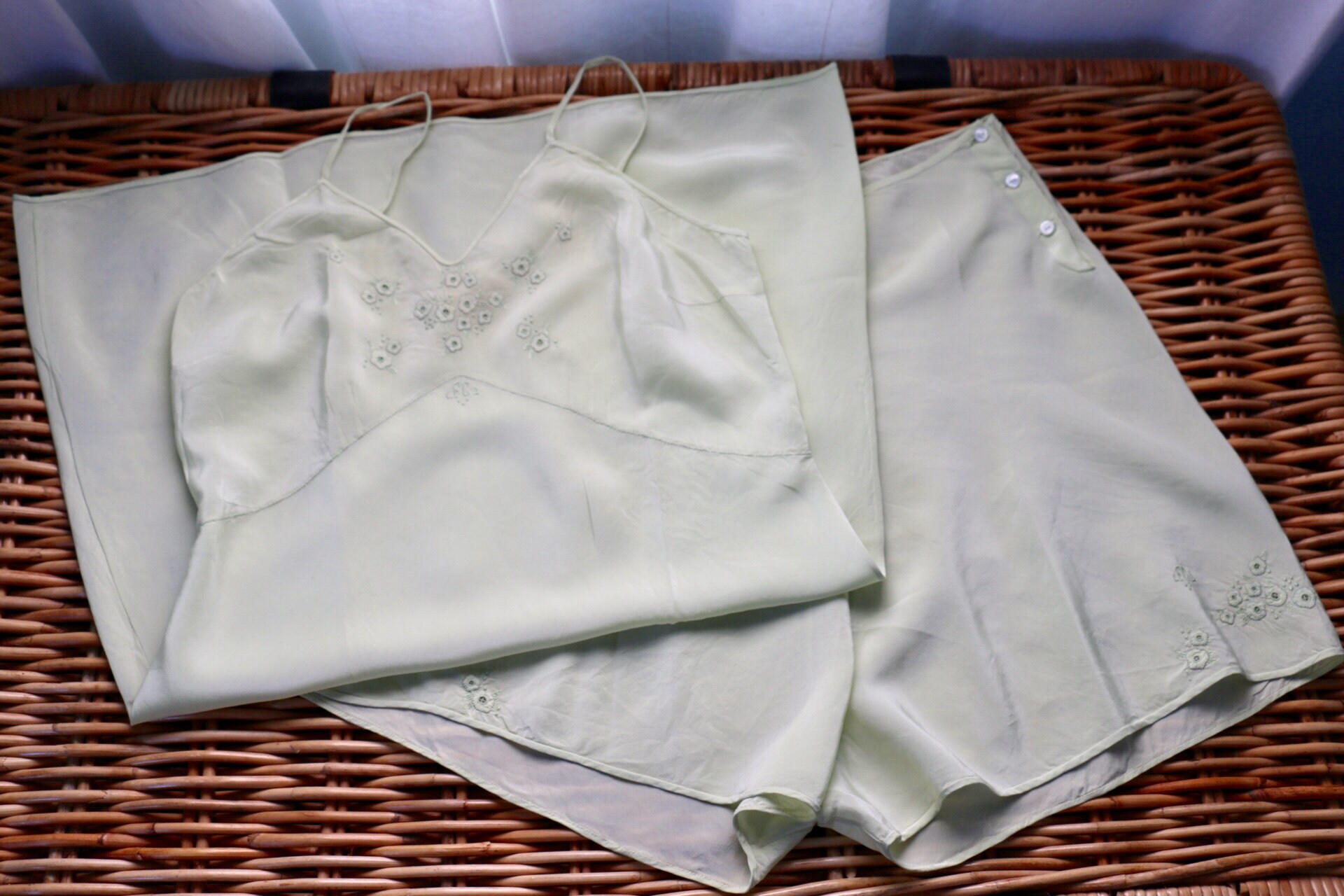 Image of Exquisite French Ladies Camisole & Cami-Knickers. Boudoir. Ladies Undergarment. 's Shabby Chic. Vintage Chic