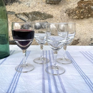Set of 4 x Small Half Solid Aperitif Glasses. 1960&#39;s  Iconic Vintage glass