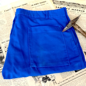 Traditional French Vintage Workwear Trousers W39ins L25ins  Bleu de Travail Chore Workwear Blue work trousers
