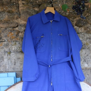Traditional French Vintage Blue Boiler Suit Workwear Bleu de Travail Chore Workwear